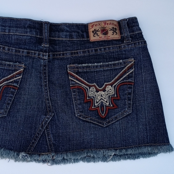 Fox Jeans U.S.A. Unfinished Mini Skirt Sz 9/10 - Picture 2 of 8